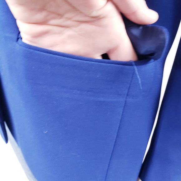 J. Crew Factory Women's Blue Crepe Blazer Work Suit Jacket B9367 Size 2 - Picture 8 of 12